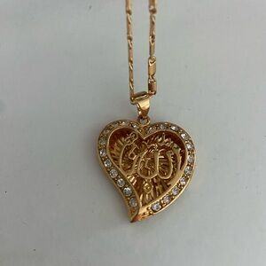 Gold Islamic Heart Pendant Necklace